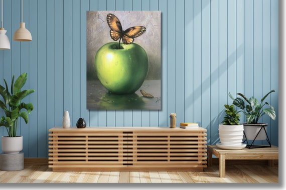 サルバドール ダリのリンゴのプリント、シュルレアリスムのキャンバス