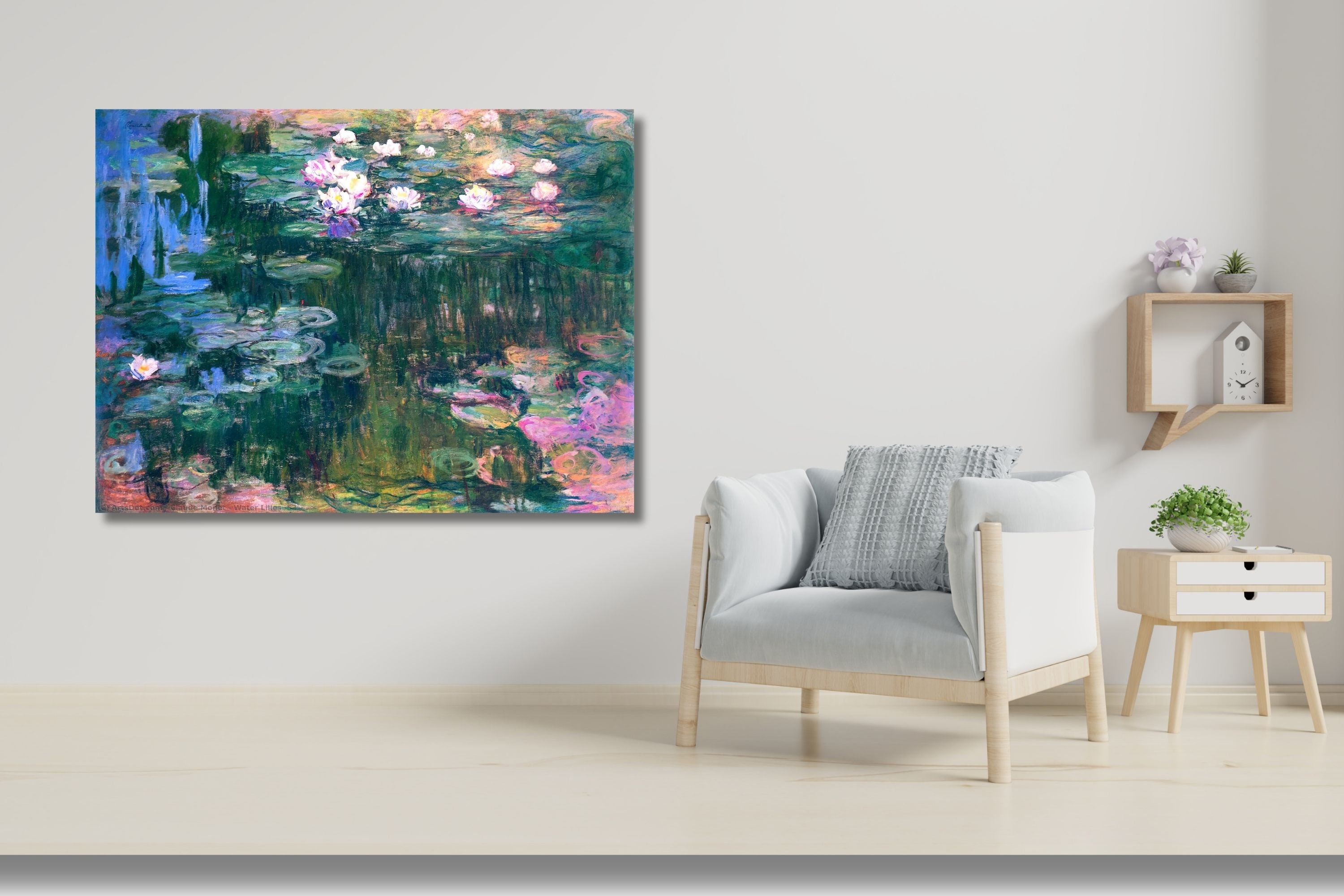 Claude Monet Water Lilies Canvas Wall Art Print,reproduction Wall Decor ...