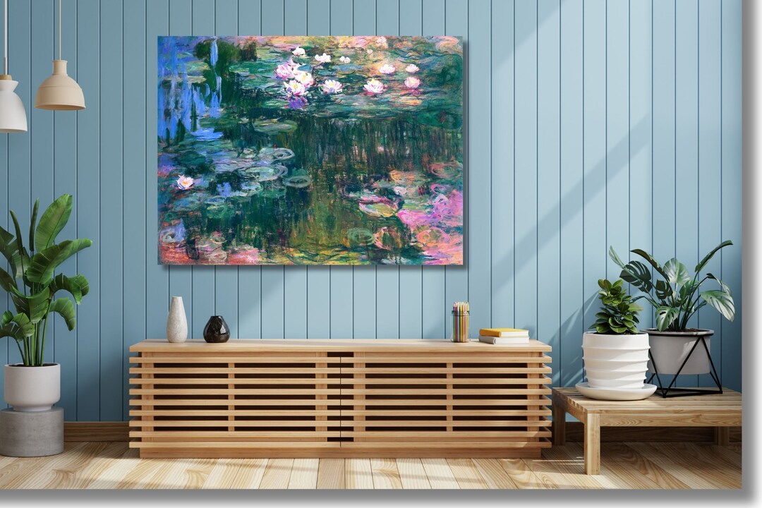 Claude Monet Water Lilies Canvas Wall Art Print,reproduction Wall Decor ...