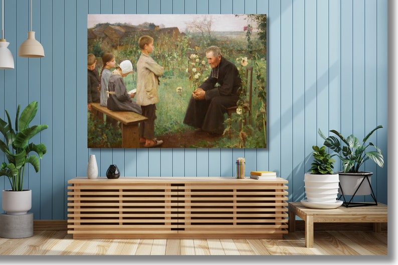 Jules Alexis Muenier Leçon de catéchisme 1890 Musée Toile Wall Art