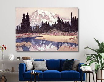 吉田博 マウント・レーニア 日本画 キャンバスウォールアート - Etsy 日本