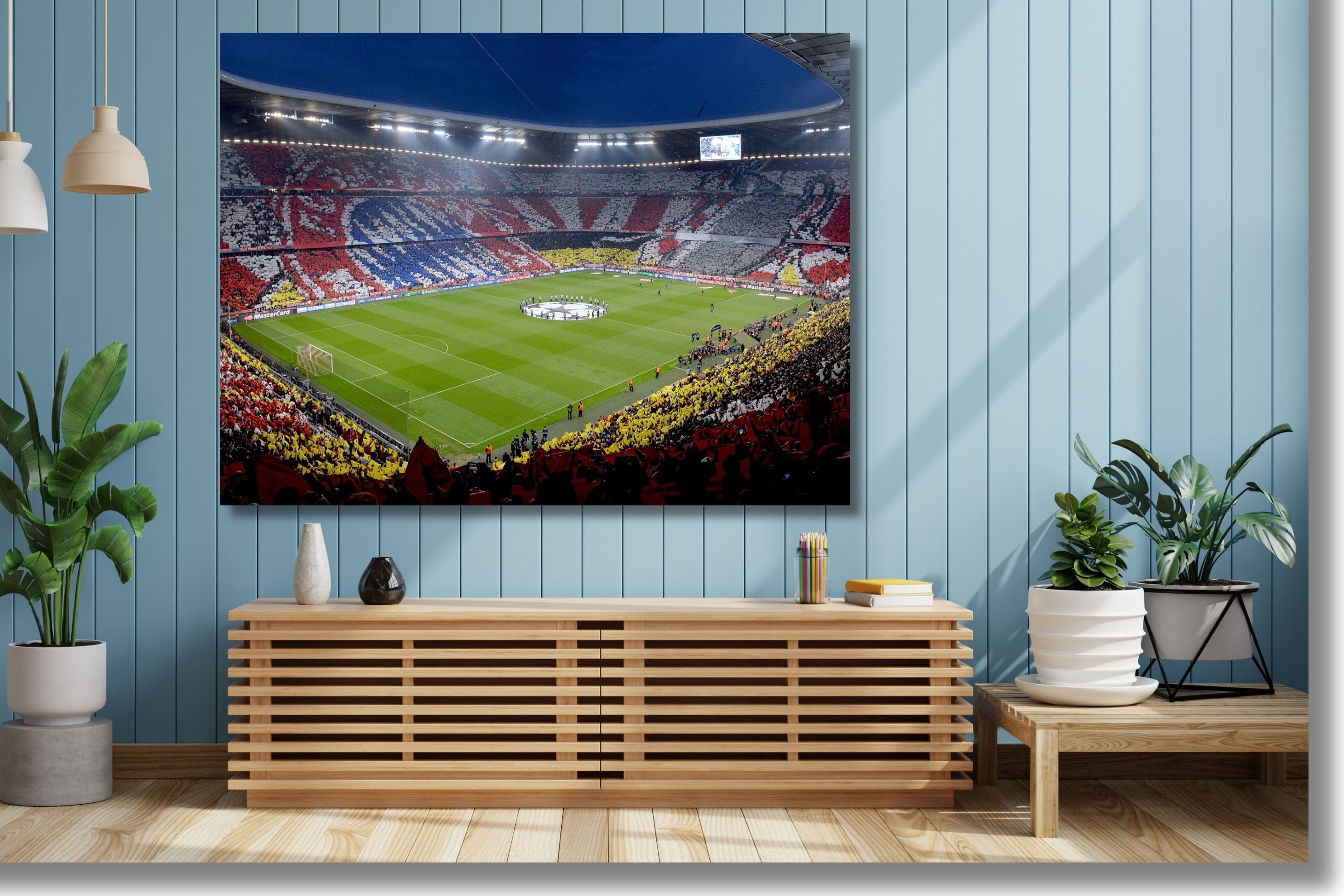 Allianz Arena Stadium Poster, Stadium Canvas Wall Art, Football Print