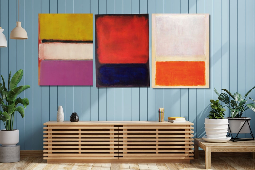 Set of 3 Mark Rothko Canvas Art, Mark Rothko Paintings, Mark Rothko ...