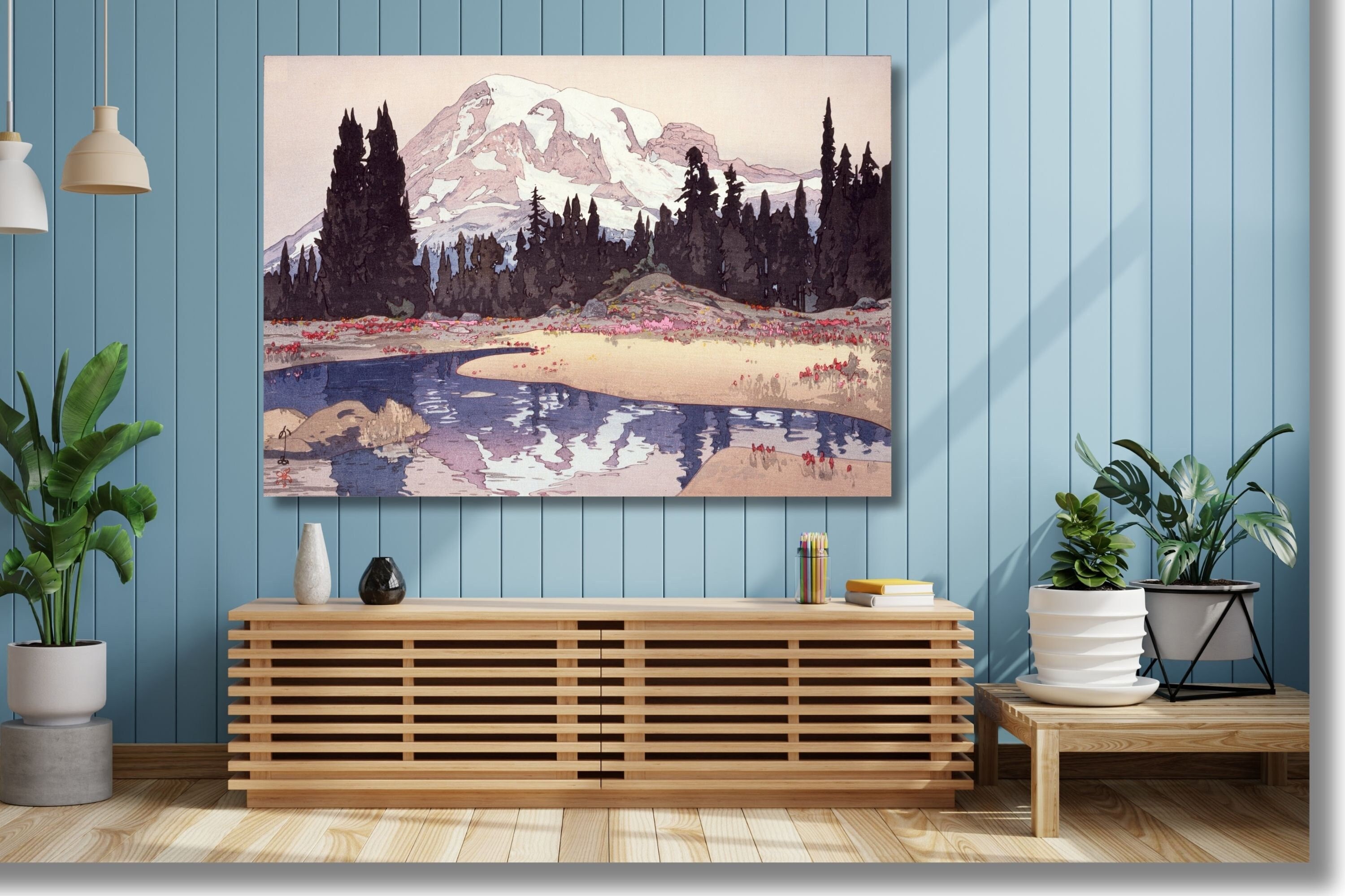 吉田博 マウント・レーニア 日本画 キャンバスウォールアート - Etsy 日本