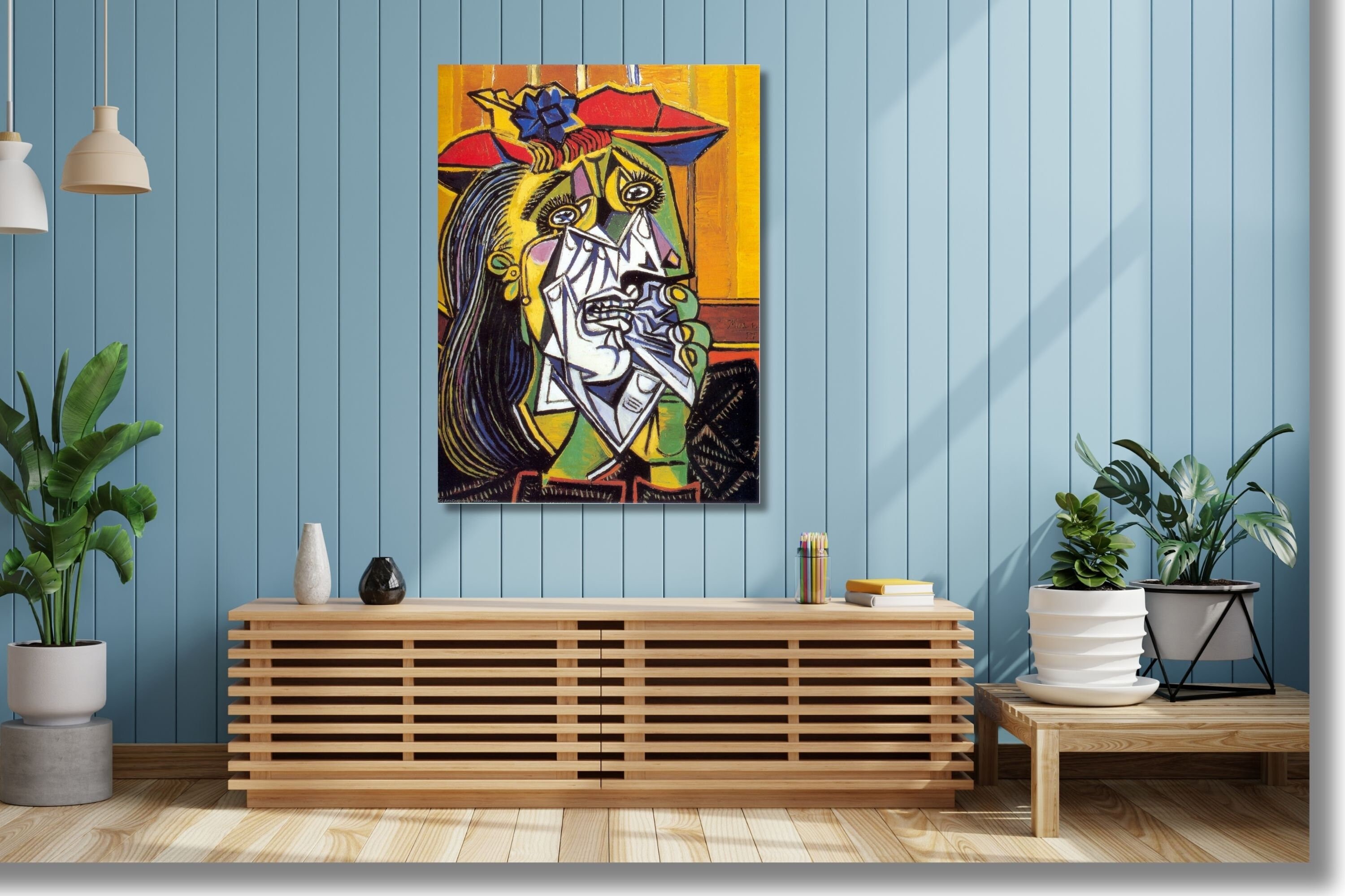 パブロ・ピカソ DORA MAAR 泣く女性、ピカソ展ポスター、プリント 額