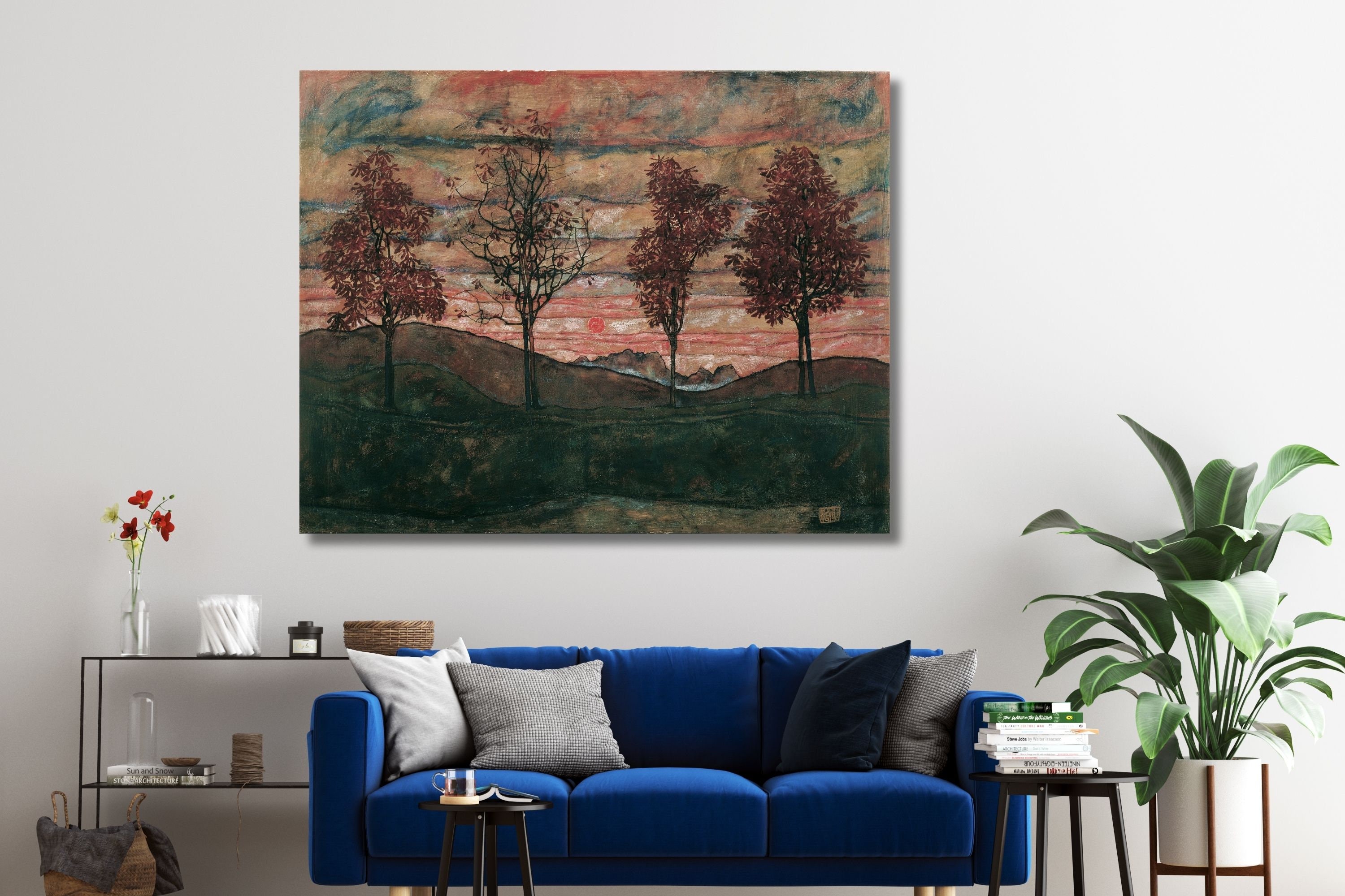 Egon Schele Four Trees Prnt,pantngs by Egon Schele,ver Bäume