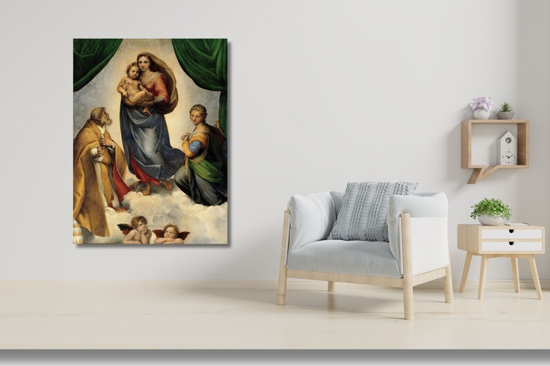 Raphael Sistine Madonna Canvas Art Print: High Renaissance Wall Decor ...