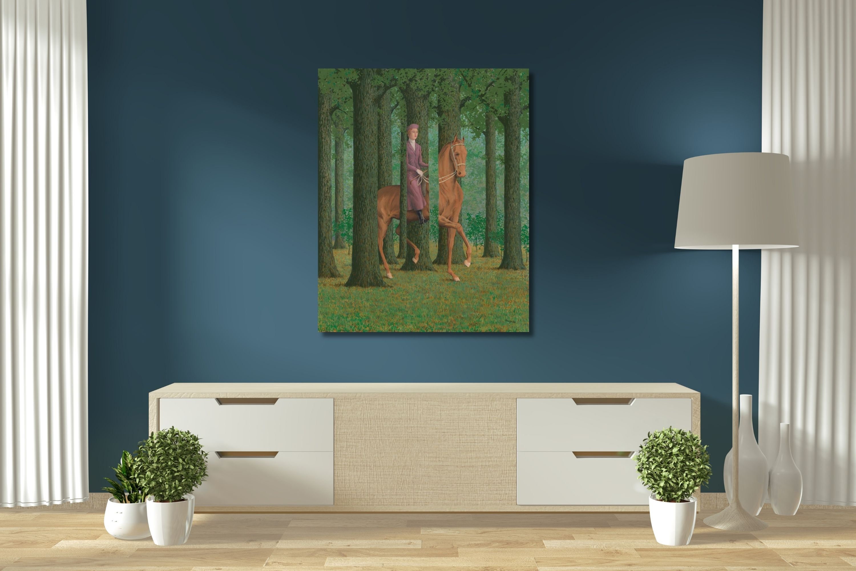 Rene magritte the blank signature equestrian wall art the etsy