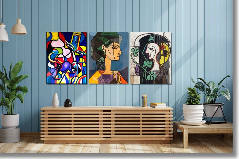 Pablo Picasso Set of 3 Prints, Pablo Picasso Canvas Wall Art Poster