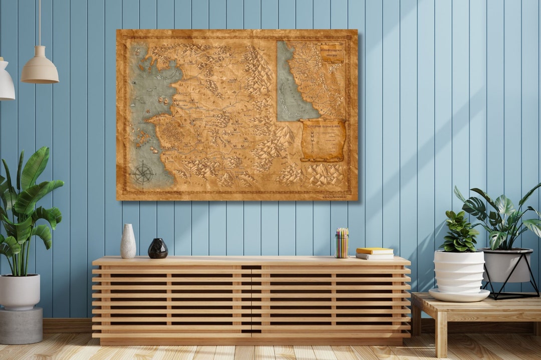 The Witcher World Map Continent Northern Kingdoms Canvas Etsy