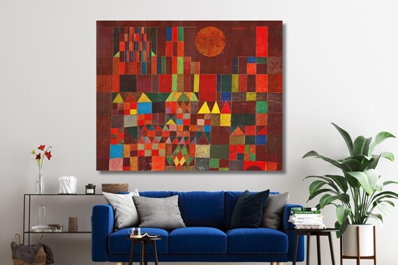 Paul Klee Castle and Sun Art Print: Abstract Expressionism Canvas