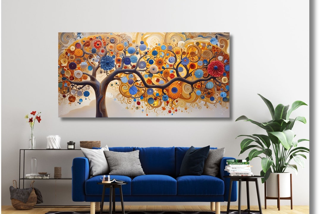 Gustav Klimt Tree of Life Canvas Art: Art Nouveau Reproduction Print - Etsy