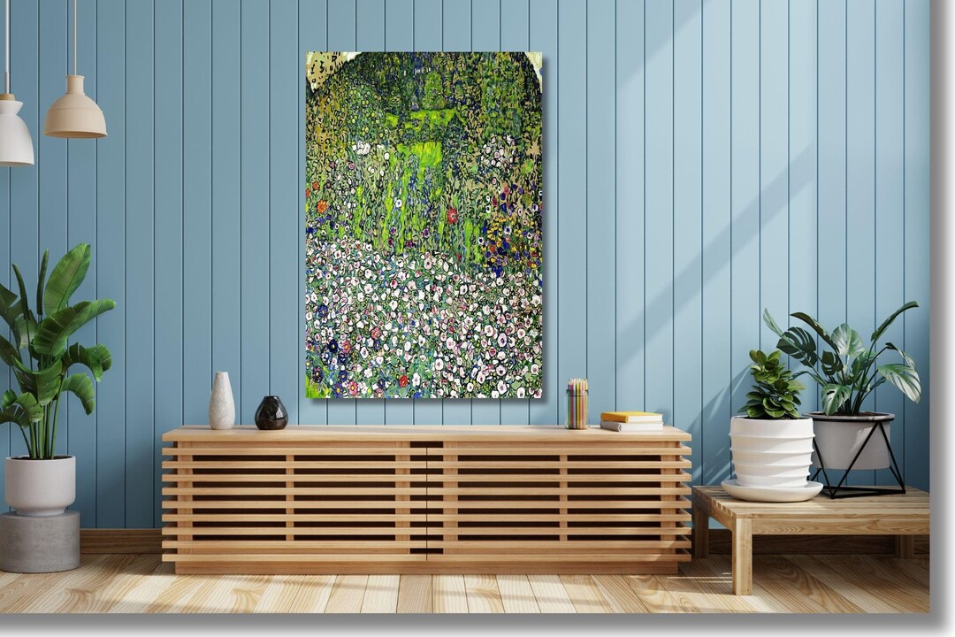 Gustav Klimt Mosaic Cityscape Canvas Sunset Reflection Wall Art