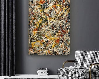 Jackson Pollock Convergence Canvas Art Print, Abstract Expressionism Decor