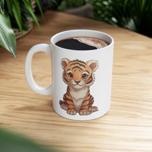 Cute animal mug, Adorable Tiger Mug, Gift Mug