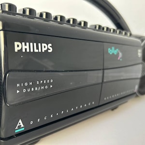 PHILIPS D 8038 cassette dual tape radio stereo boombox
