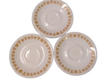 Corelle Livingware Saucers Butterfly Gold  Set of 11 Corning