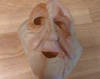 Rubber Mask Halloween Old Man Woman Wrinkles Vintage