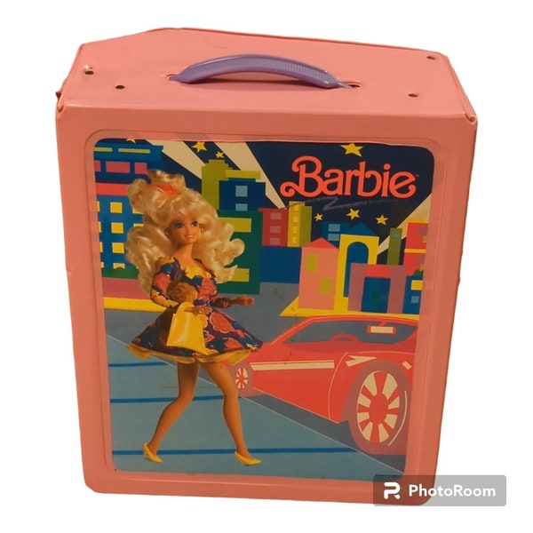 Barbie Doll Trunk Carry Storage Case Mattel 1989 Vintage Style 12010 Pink