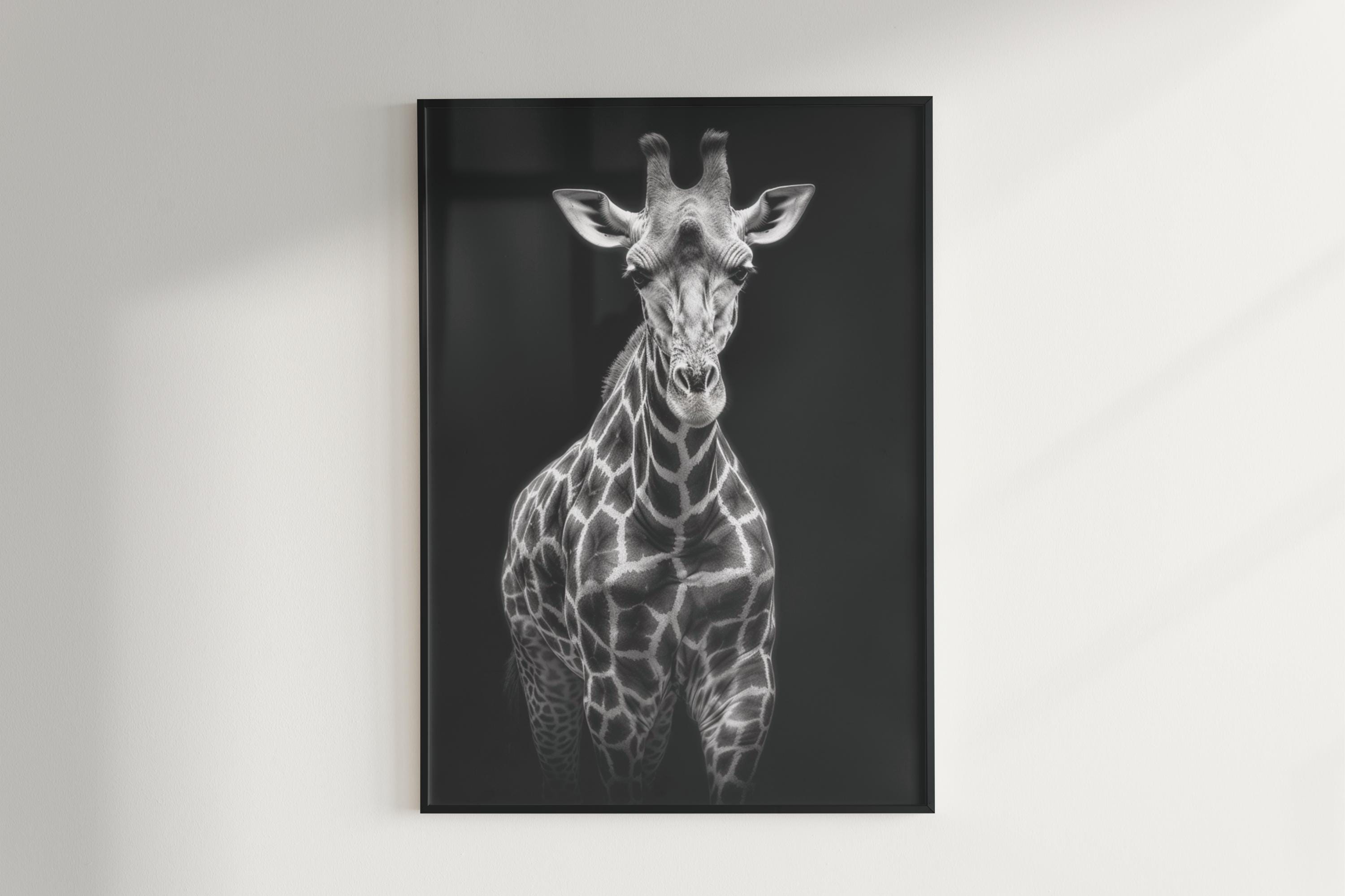 Giraffe Portrait, Black and White Animal Print (digital Download) - Etsy