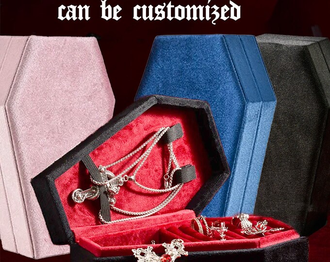 Gothic Velvet Coffin Jewelry Box