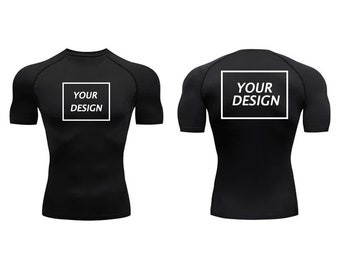 Camicia di compressione da palestra da uomo personalizzabile / Abbigliamento da allenamento atletico