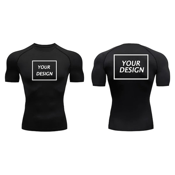 Camisa de compresión de gimnasio para hombre personalizable/ropa de entrenamiento atlético