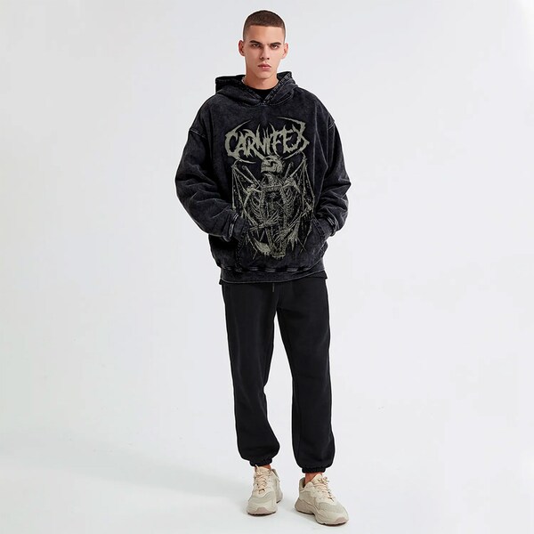 Carnifex Skeleton Grunge Gothic Hoodie Alternative 90s Aesthetic Gender-Neutral Adult Clothing