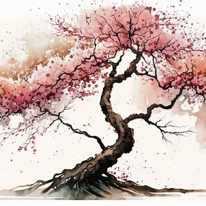 10 Japanese Cherry Blossom Tree Watercolor Clipart (sakura) - 10 High ...