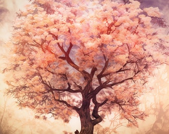 Premium Japanese Sakura - Cherry Blossom Watercolor Clipart - 8 High Definition Quality JPGs, Digital Download