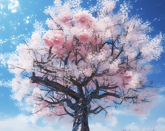 8 Premium Japanese Sakura - Cherry Blossom Watercolor Clipart - 8 High Definition Quality JPGs, Digital Download