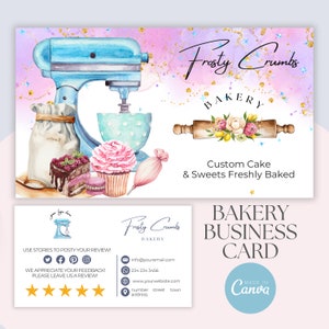 Bakery Business Card  | Bakery Template | Editable Template | Editable Small Business  |  Virtual Assistant