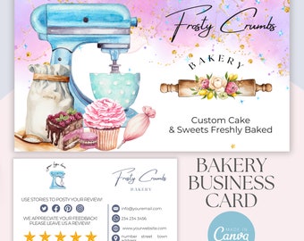 Bakery Business Card  | Bakery Template | Editable Template | Editable Small Business  |  Virtual Assistant