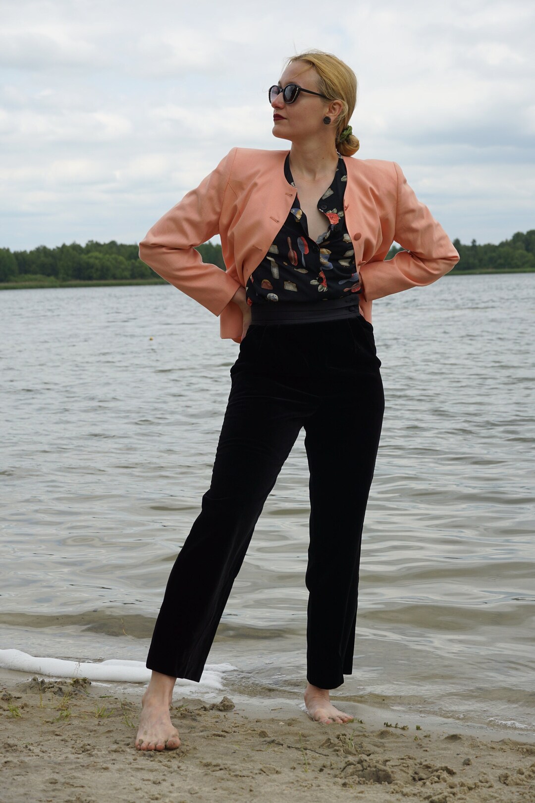 St. Michael Velvet 80's High Waisted Pants Etsy