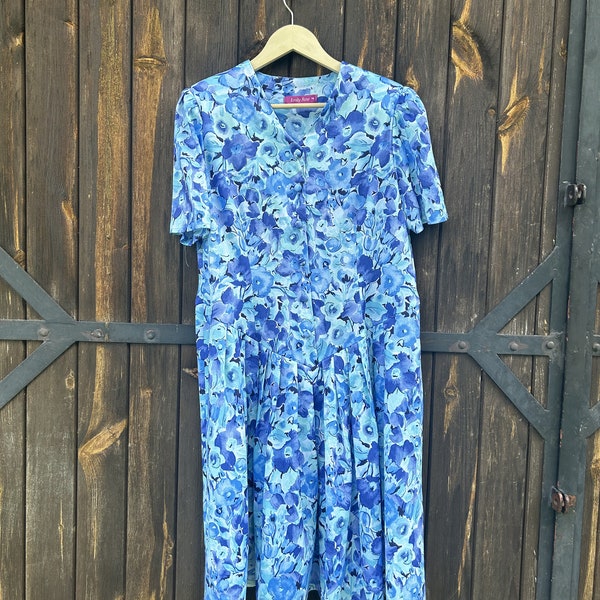 Vintage Blue Tailed Dress