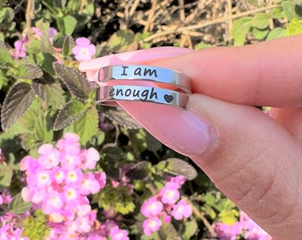 I Am Enough Ring, Adjustable Ring, Gift for Daughter, Sister, Granddaughter