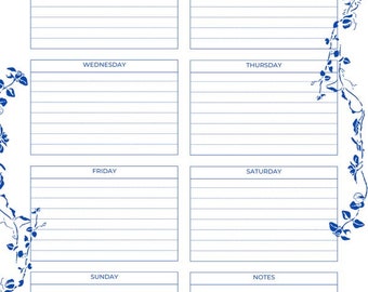 Blue Classic Weekly Planner