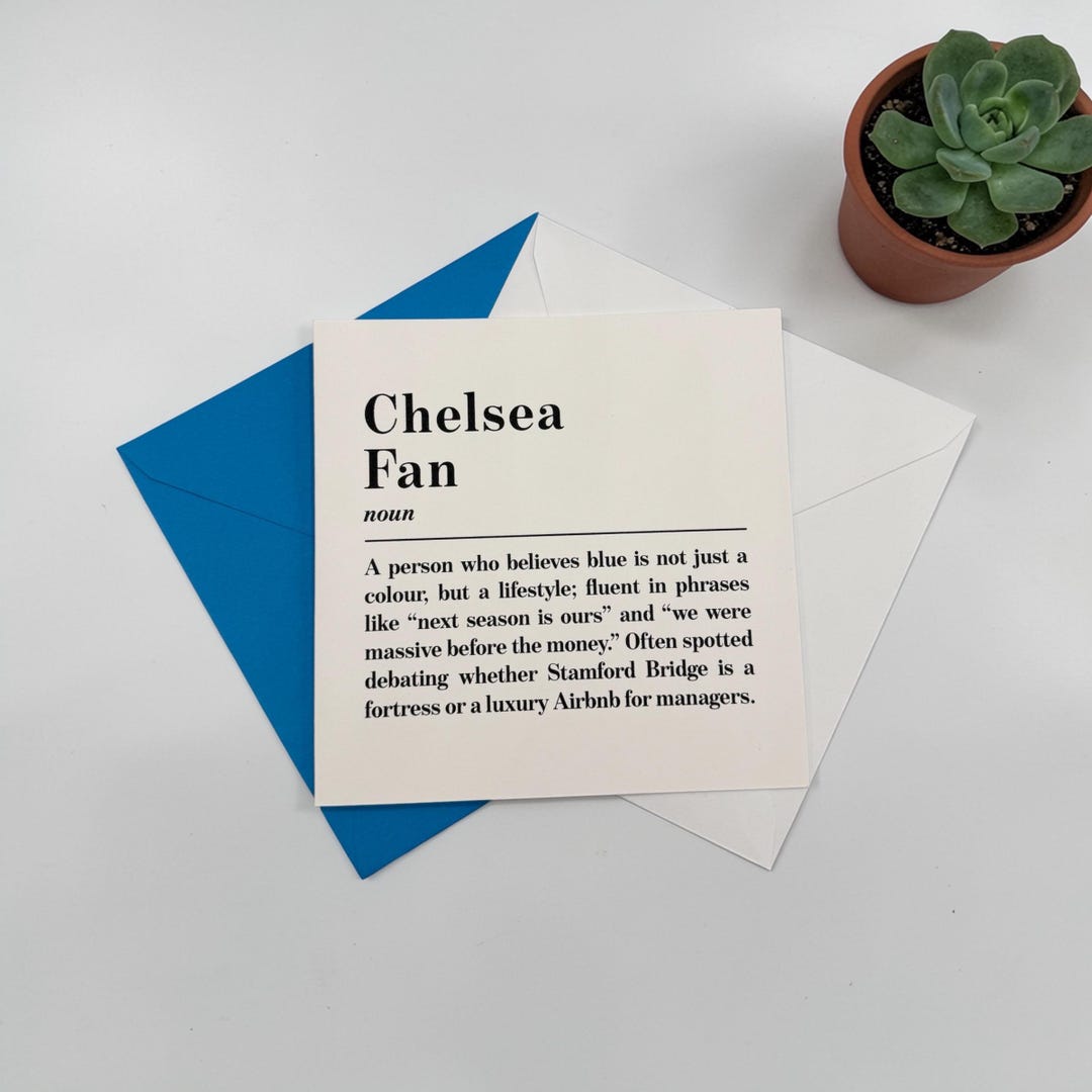 Chelsea Fan Definition Greeting Card | Chelsea | Football Fan ...