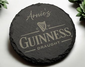 Guinness Personalised Slate Coaster | Guinness | Beer | Present | Gift | Birthday | Family | Friend | Alcohol | Coaster | Colleague