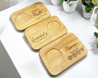 Personalised Custom Engraved Wooden Tea & Biscuit Board | Serving Board | Novelty Gift | Birthday | Valentine’s | Housewarming | Christmas