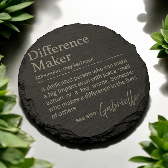 Difference Maker Personalised Slate Coaster | Teacher | Colleague | Gift | Present | Friend | Family  | Christmas | Retirement | Graduation