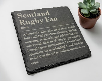 Scotland Rugby Fan Definition Slate Coaster | Scottish Rugby | Rugby Fan | Rugby | Gift | Present | Dad | Brother | Sports | Banter | Laugh