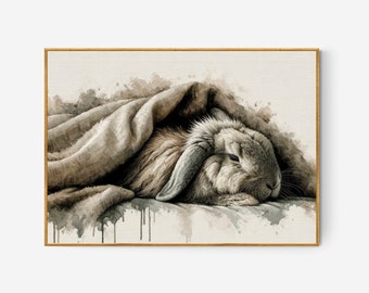 Kaninchen Kunstdruck | Tranqui Bunny Zeichnung (Digitaler Download)
