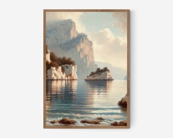 Adriatische Küste Poster | Ruhige Seelandschaft, Küstenkunst (Digitaler Download)