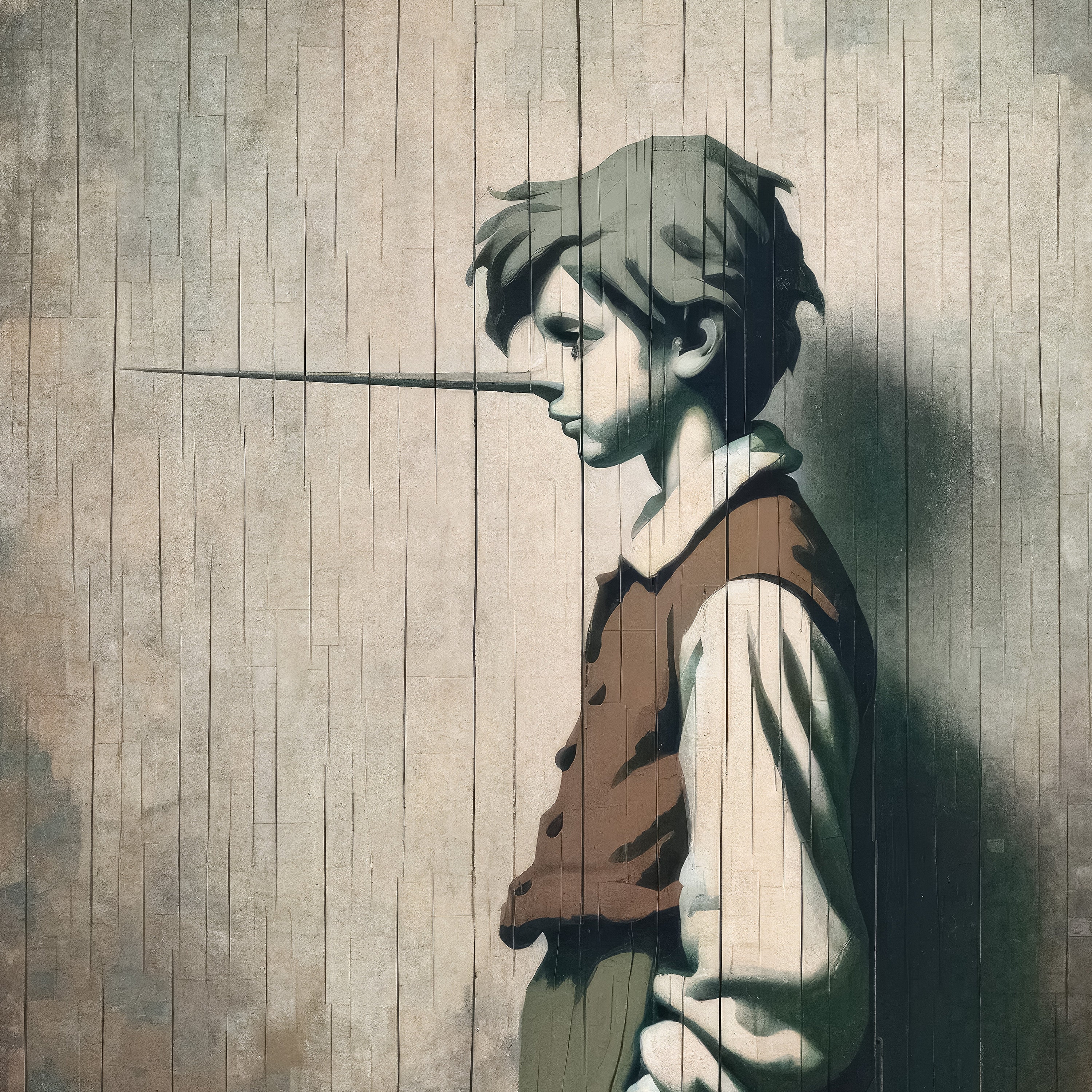 PRINTABLE | Enchanting Pinocchio Silhouette on Rustic Wooden Canvas ...