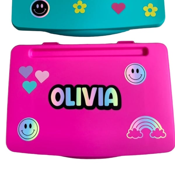 Personalized Plastic Folding Lap Desk Gift for Kids | Pink, Teal, Blue | Kids Gift | Birthday Gift | Back-to-School | Art Tray