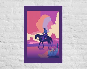 Feminine Western Cowboy Poster | Western Wall Art | Cowboy | Cowgirl | Austin | Texas | Travel Poster