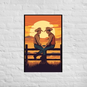 Cowboy Romance Poster | LGBTQ+ Pride | Gay Cowboys | Pride Art | Queer | Pride Artwork