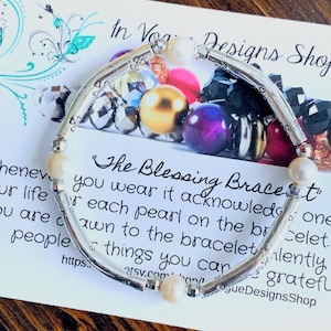 Pearl Stretch Bracelet: Silver Tone Bali Style Curved Tubes