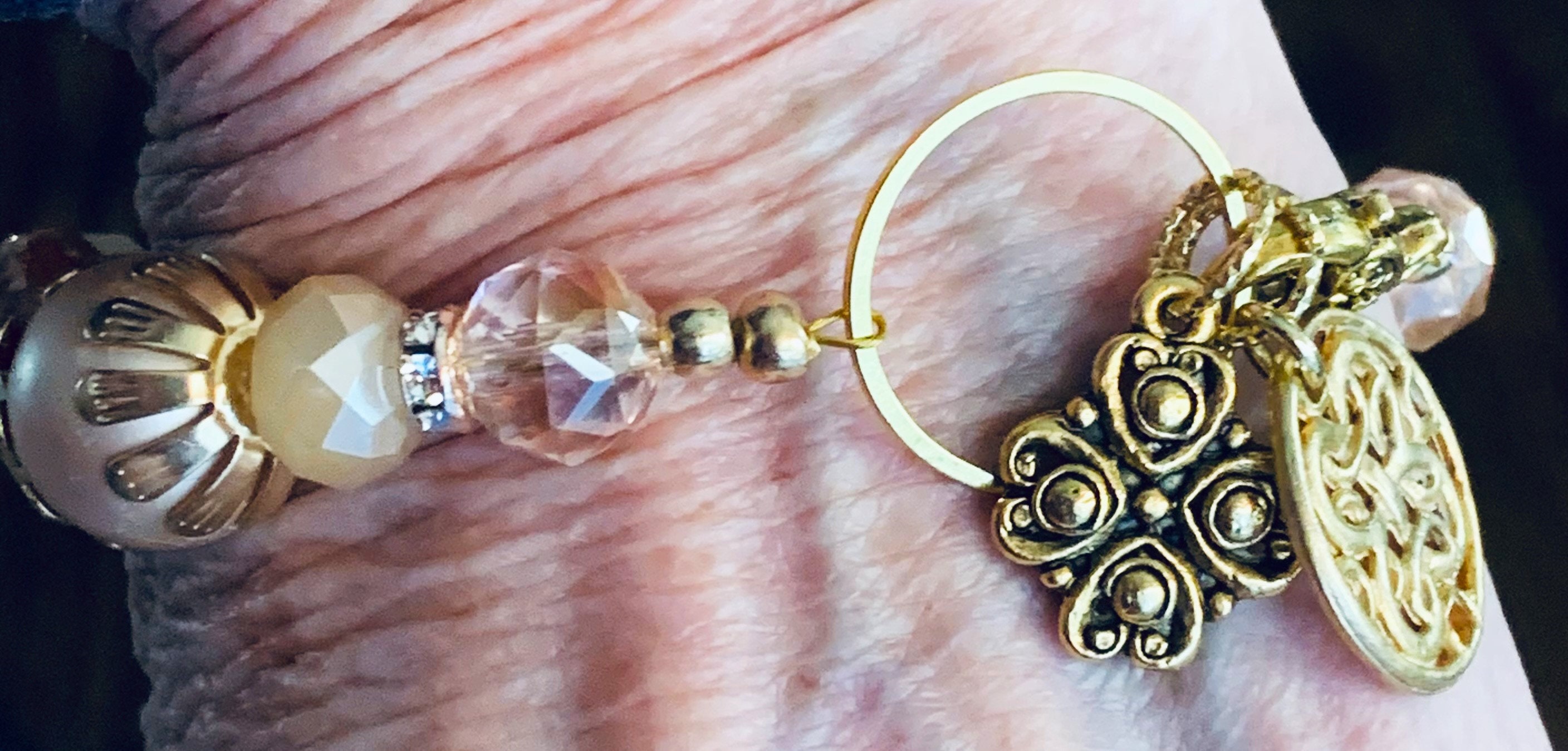 Emperor Stone Peach Heart Shaped Bezel Hand-Woven Bracelet Adjustable